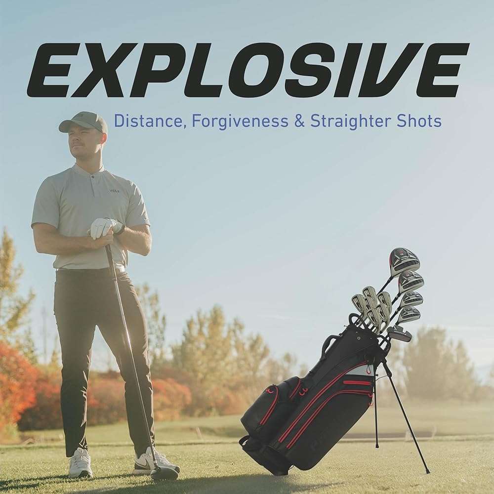 Precise M5 Pro Men’s Complete Golf Club Set - Titanium Driver, #3 Fairway Wood, 4 & 5 Hybrids, 6-PW, Sand Wedge, Putter, Stand Bag + 4 Headcovers - Image 3