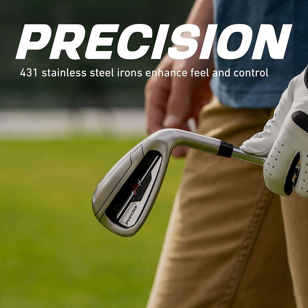 Precise M5 Pro Men’s Complete Golf Club Set - Titanium Driver, #3 Fairway Wood, 4 & 5 Hybrids, 6-PW, Sand Wedge, Putter, Stand Bag + 4 Headcovers - Image 5