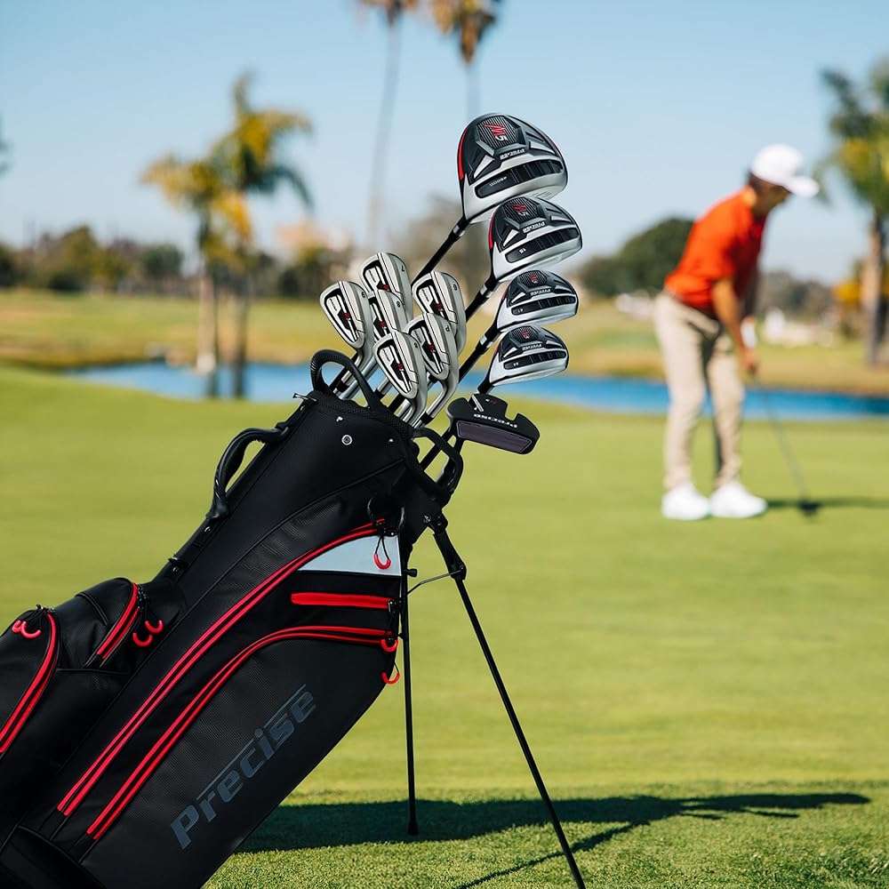 Precise M5 Pro Men’s Complete Golf Club Set - Titanium Driver, #3 Fairway Wood, 4 & 5 Hybrids, 6-PW, Sand Wedge, Putter, Stand Bag + 4 Headcovers - Image 7