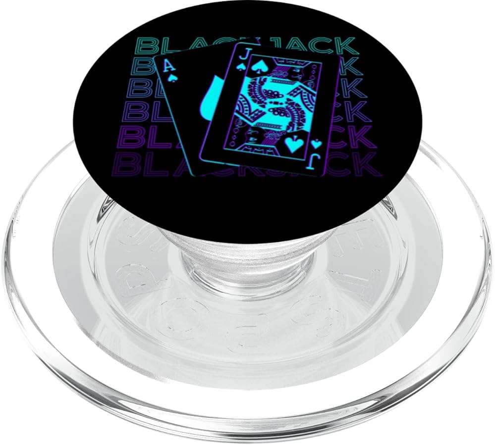 Blackjack Jack of Spade Ace Spades Retro PopSockets PopGrip for MagSafe - Image 1