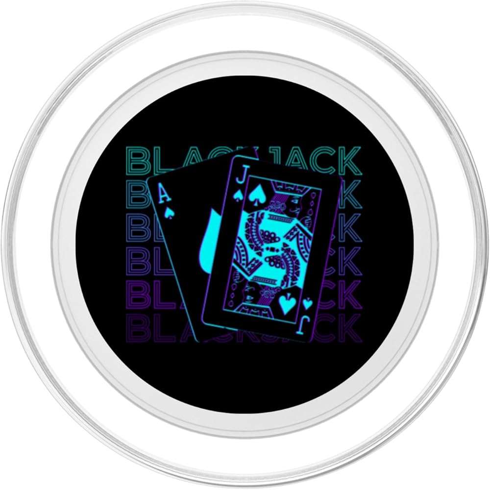 Blackjack Jack of Spade Ace Spades Retro PopSockets PopGrip for MagSafe - Image 2