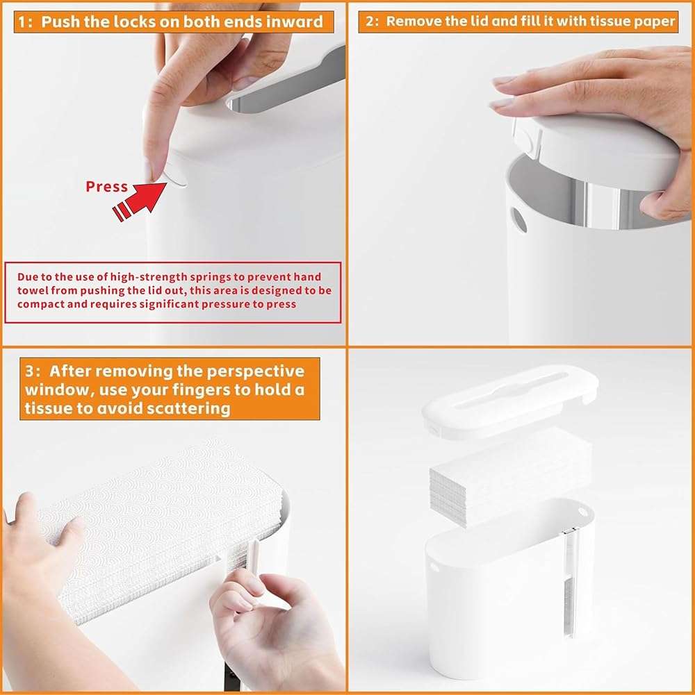Yieach Touchless Paper Towel Dispenser for Countertop,Home,Bathroom and Kitchen,White Commercial Multifold Paper Towel Dispenser for Z-fold,Folded,Trifold,Napkin,C fold,Tri Fold Hand Towels Holder - Image 5