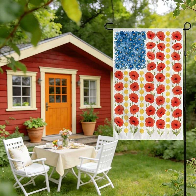 250th Anniversary Decorations - Spring Garden Flag for Easter Summer | 12x18 Inch Double Sided Patriotic American Flag for Outdoor Outside Yard USA Celebration 4th of July Decor - 250 Anniversary USA Merchandise - Image 2