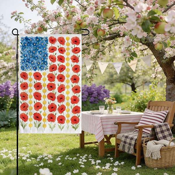 250th Anniversary Decorations - Spring Garden Flag for Easter Summer | 12x18 Inch Double Sided Patriotic American Flag for Outdoor Outside Yard USA Celebration 4th of July Decor - 250 Anniversary USA Merchandise - Image 5