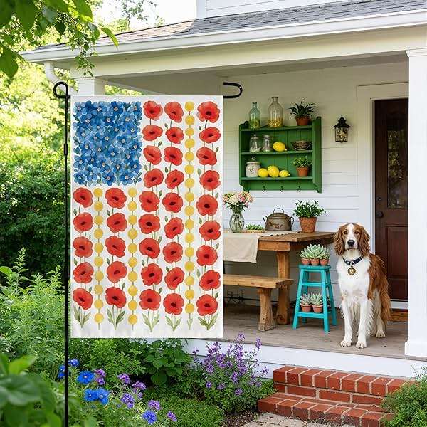 250th Anniversary Decorations - Spring Garden Flag for Easter Summer | 12x18 Inch Double Sided Patriotic American Flag for Outdoor Outside Yard USA Celebration 4th of July Decor - 250 Anniversary USA Merchandise - Image 6