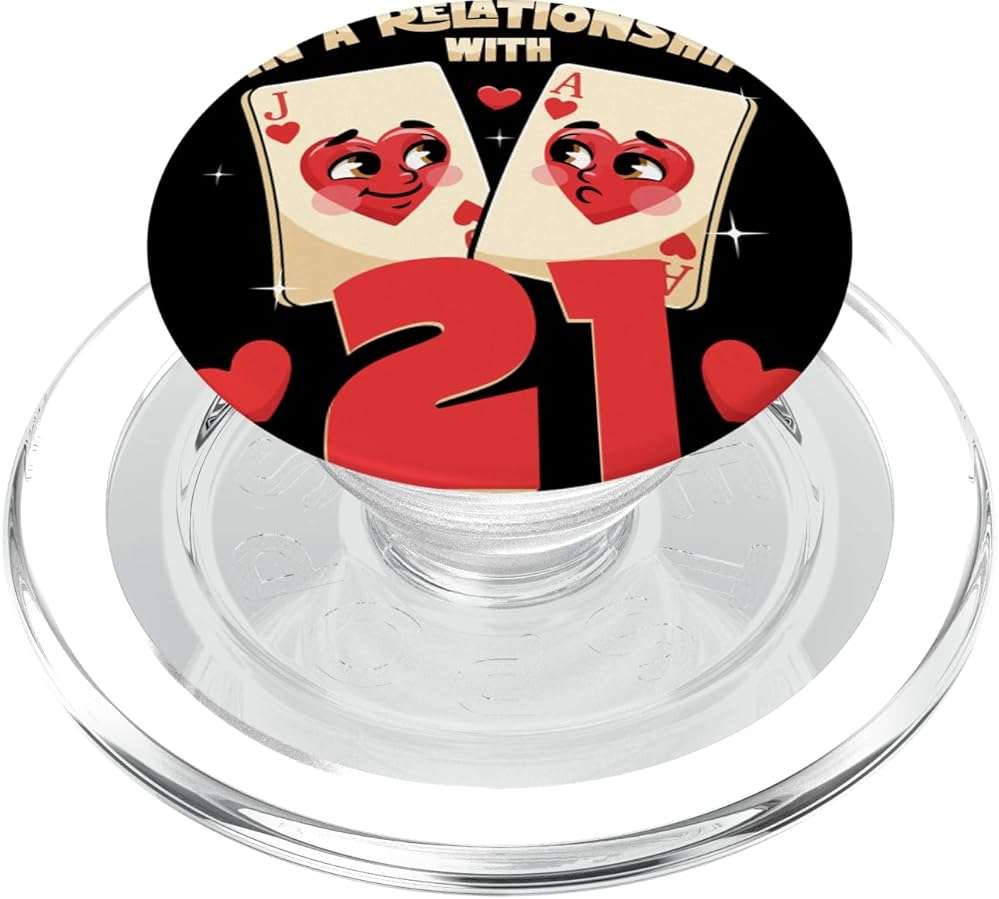 Blackjack Card Game Casino Gambling Blackjack Player Gambler PopSockets PopGrip for MagSafe - Image 1