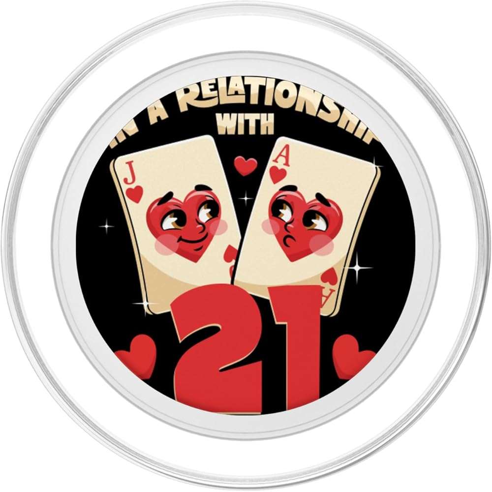 Blackjack Card Game Casino Gambling Blackjack Player Gambler PopSockets PopGrip for MagSafe - Image 2