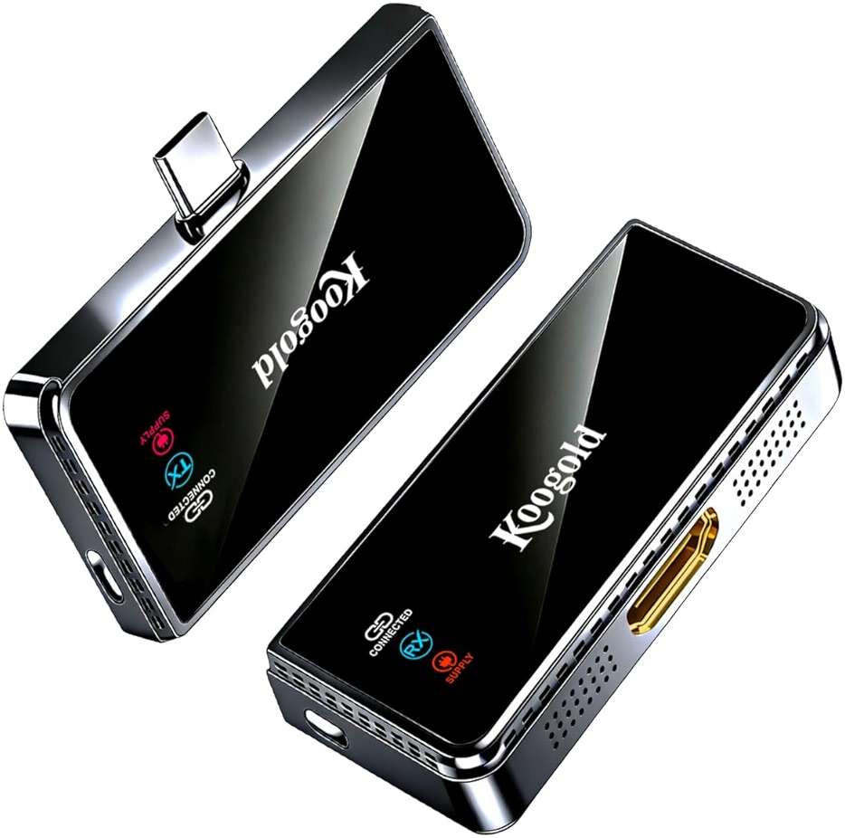 Wireless USB-C Transmitter and HDMI Receiver,Type-C to HDMI,4K Decode Input 1080P@60Hz Output,Plug and Play, Stream Content from Laptop,Tablet,Phone to TV,Monitor,Projector - Image 1