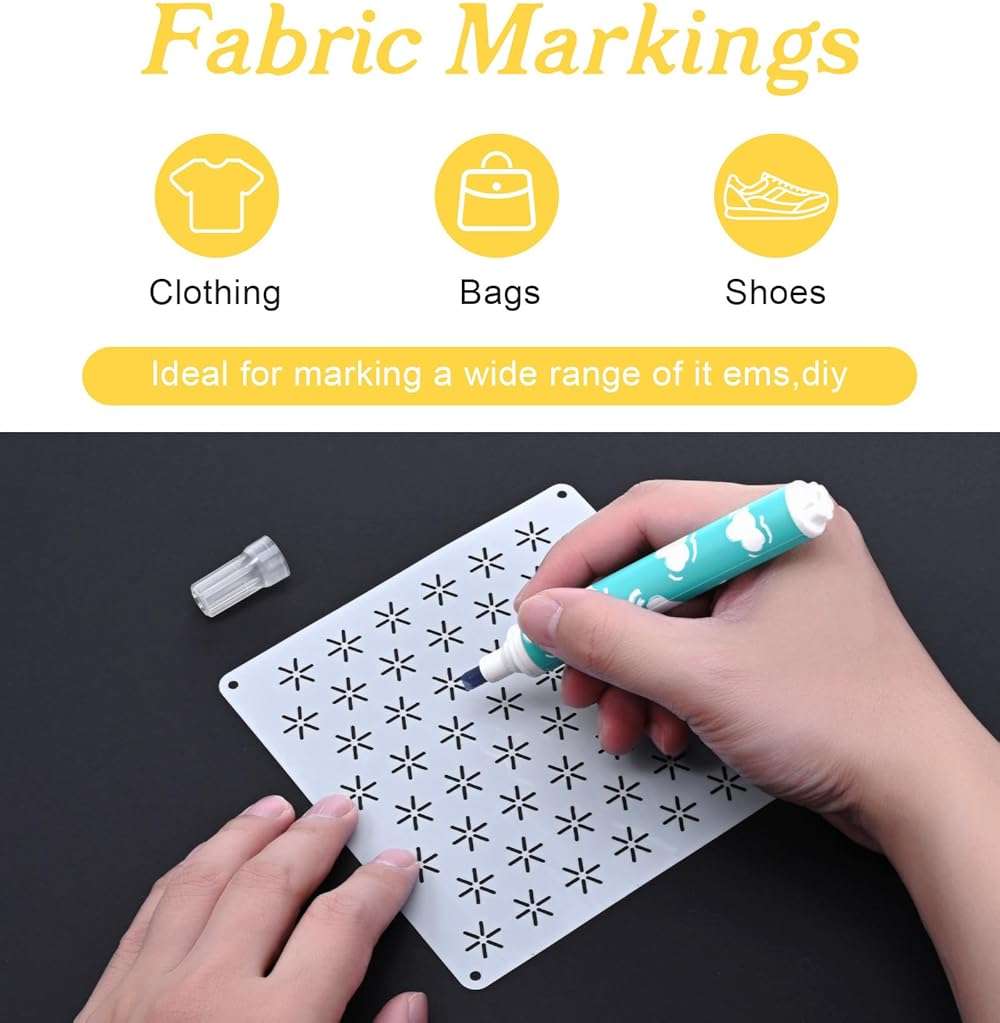 8Pcs Sashiko Stencil, 5.12 x 5.17 Inch Plastic Quilting Stencils for Hand Quilting Sashiko Template Geometric Pattern Grid Stencils Perfect for Hand-Quilting & Embroidery, 2.5mm Thick - Image 5