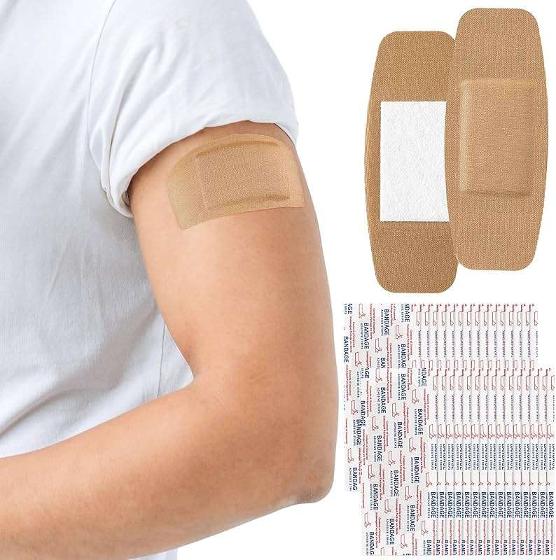 Geiserailie 30 Pcs Extra Large Bandages 5"x2" Flexible Adhesive Bandages with Non Stick Pad, Latex Free Gentle for Fragile Skin Scrapes Wound Cuts First Aid, Waterproof Wound Care, Pain-Free Removal - Image 1