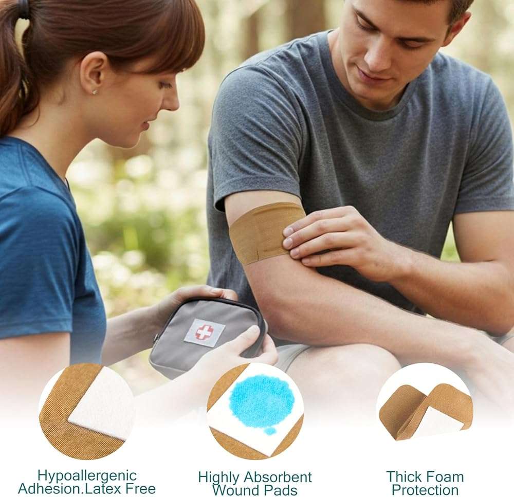 Geiserailie 30 Pcs Extra Large Bandages 5"x2" Flexible Adhesive Bandages with Non Stick Pad, Latex Free Gentle for Fragile Skin Scrapes Wound Cuts First Aid, Waterproof Wound Care, Pain-Free Removal - Image 5