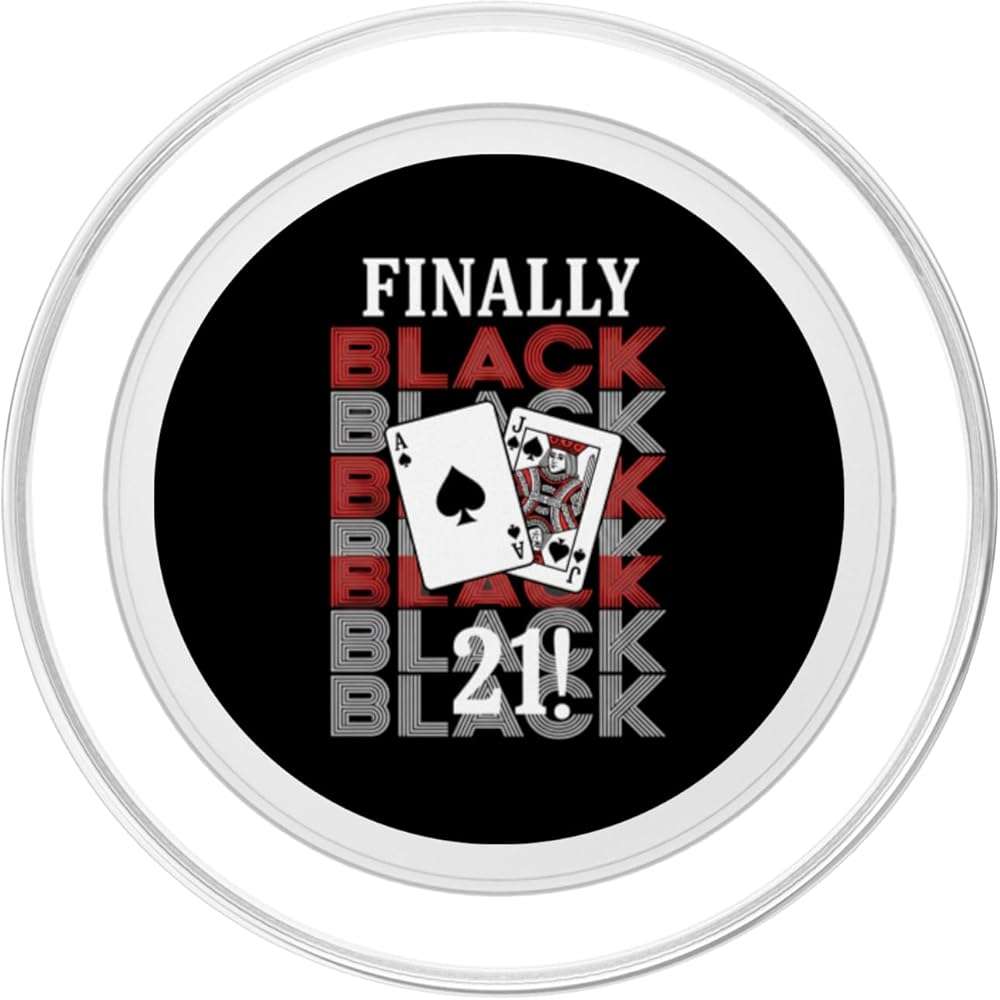 Board & Card Games Blackjack 21 Finally Black Ace & Jack PopSockets PopGrip for MagSafe - Image 2