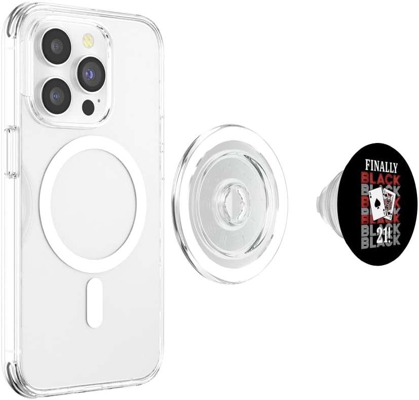 Board & Card Games Blackjack 21 Finally Black Ace & Jack PopSockets PopGrip for MagSafe - Image 3