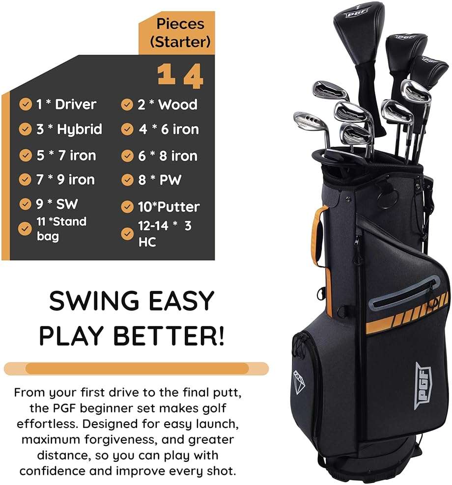 PGF Labs BD-77 Complete Golf Club Package Set for Men & Women [14-Pieces] [Flex: Regular] - Image 2