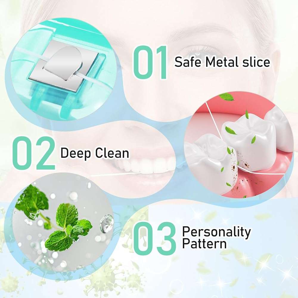 Sibba 2Pcs Deep Clean Dental Floss, Expanding Waxed Dental Floss for Daily Oral Care, Fresh Mint Smooth-Sliding Teeth String for Individuals with Tight & Small Gaps, 55Yd - Image 3