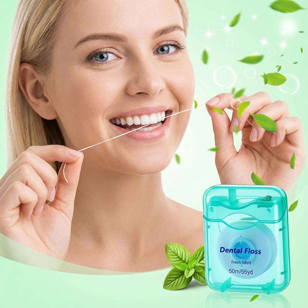 Sibba 2Pcs Deep Clean Dental Floss, Expanding Waxed Dental Floss for Daily Oral Care, Fresh Mint Smooth-Sliding Teeth String for Individuals with Tight & Small Gaps, 55Yd - Image 5