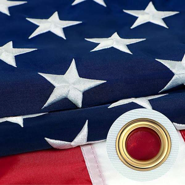 American Flags for Outside 3x5 Ft American Flag Outdoor Heavy Duty, USA Flag residential, US Flags High Wind Embroidered Stars, Sewn Stripes, Thick Spun Polyester UV Fade Resistant, Brass Grommets - Image 1