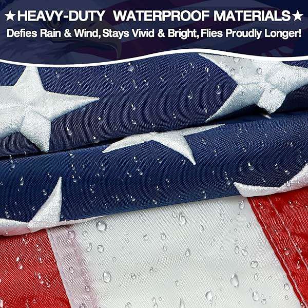American Flags for Outside 3x5 Ft American Flag Outdoor Heavy Duty, USA Flag residential, US Flags High Wind Embroidered Stars, Sewn Stripes, Thick Spun Polyester UV Fade Resistant, Brass Grommets - Image 5