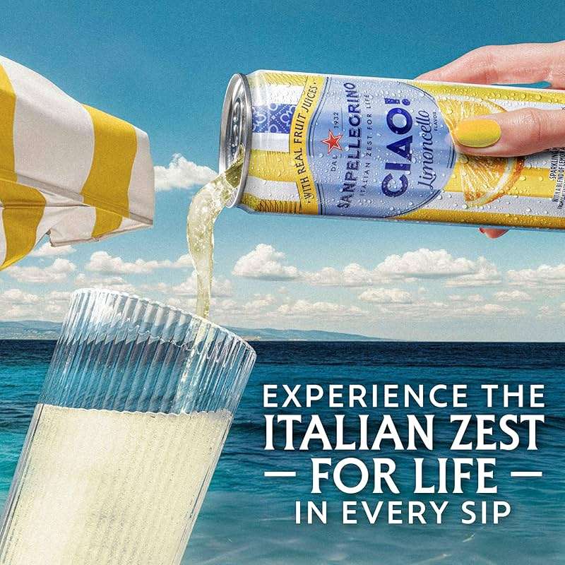 Sanpellegrino Ciao Limoncello Flavored Sparkling Water, Italian Sparkling Water, 24Pk - Image 6