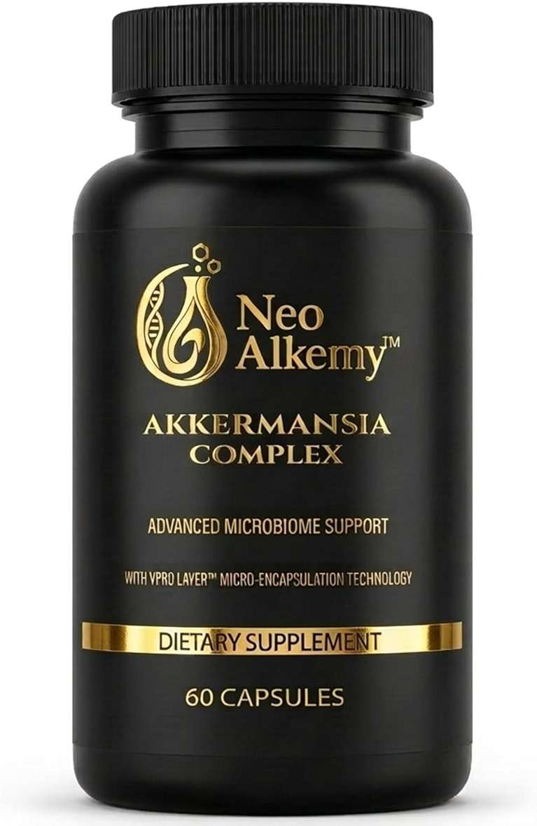 NeoAlkemy Akkermansia Probiotic Supplement, Akkermansia AH39 + 8 Targeted Strains, 20 Billion CFU with Prebiotics, Delayed-Release Capsules for Gut Barrier Support & Microbiome Balance, Vegan - Image 1