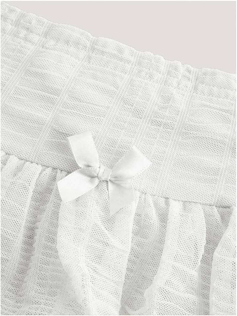 EnchantingEssence Women's Mini Skirt with Shorts Y2K Ruffle Skirt Bow Cute Cake Skort Layered Ruched Pleated Tiered Skirts - Image 3