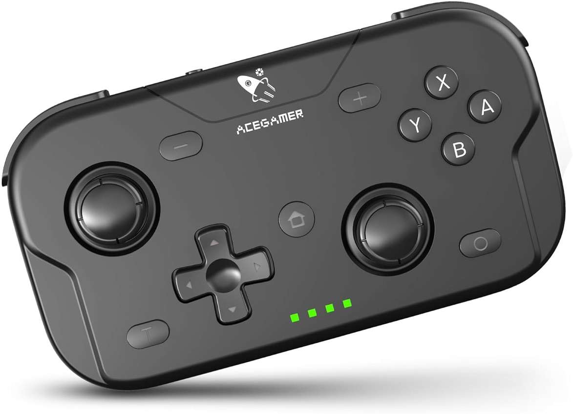 AceGamer Wireless Pocket Controller for Nintendo Switch/Switch 2/Android/iOS/PC/Steam Deck/Phone,1000Hz Polling Rate, Bluetooth Controller with Lift-and-Lock Joysticks/6-Axis Gyroscope/Turbo/Vibration (Black) - Image 1