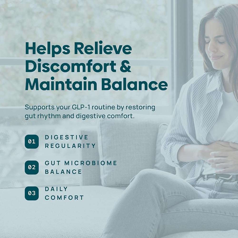 GLP-1 Constipation Support | Digestive, Gut Discomfort GLP Symptom Relief | Akkermansia, Probiotic, Prebiotic Microbiome Support for Digestive Balance, Regularity & Bloating Relief - Berry Citrus 30ct - Image 4