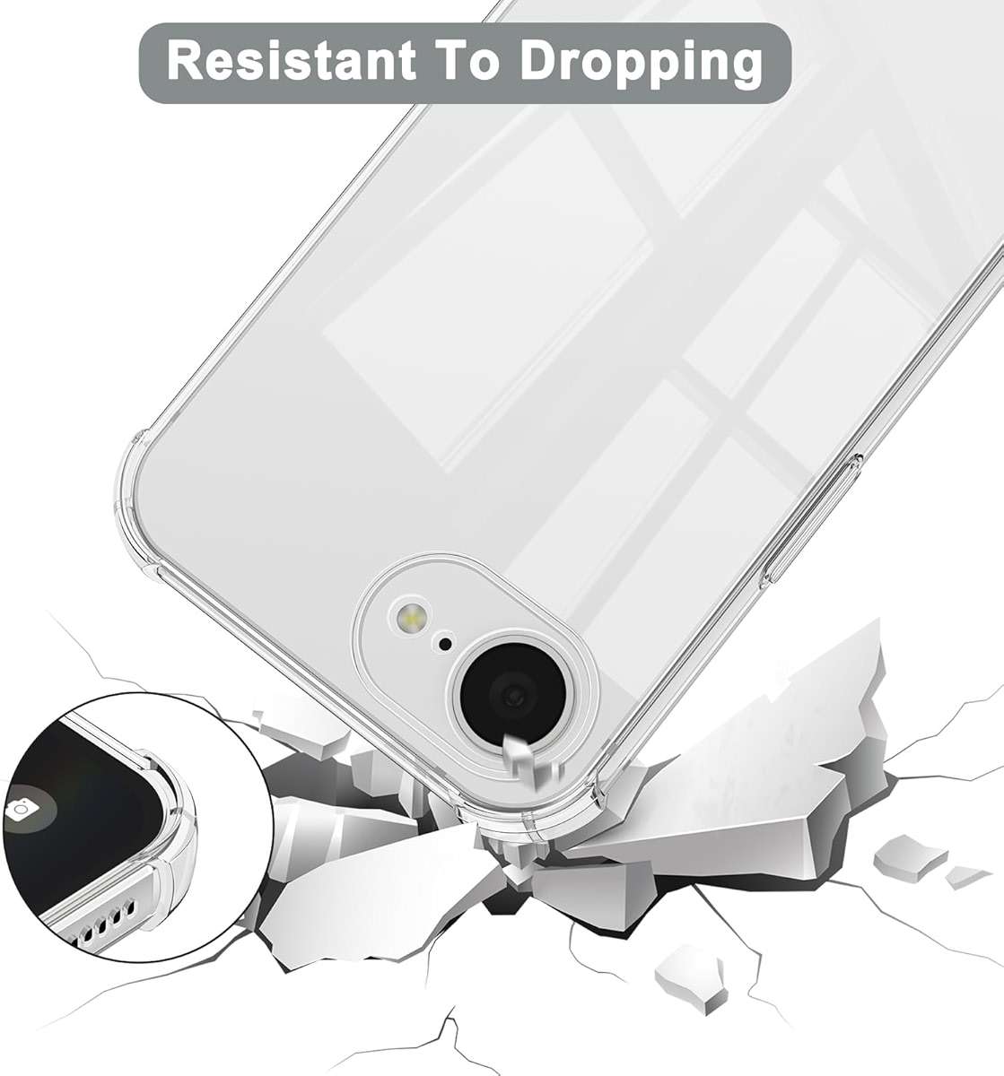 Vanjua for iPhone 16e / iPhone 17e Case, Soft Slim Clear Phone Cases Shockproof Protective Cover with Screen Protector Compatible with iPhone 16e / iPhone 17e 6.1" - Image 4