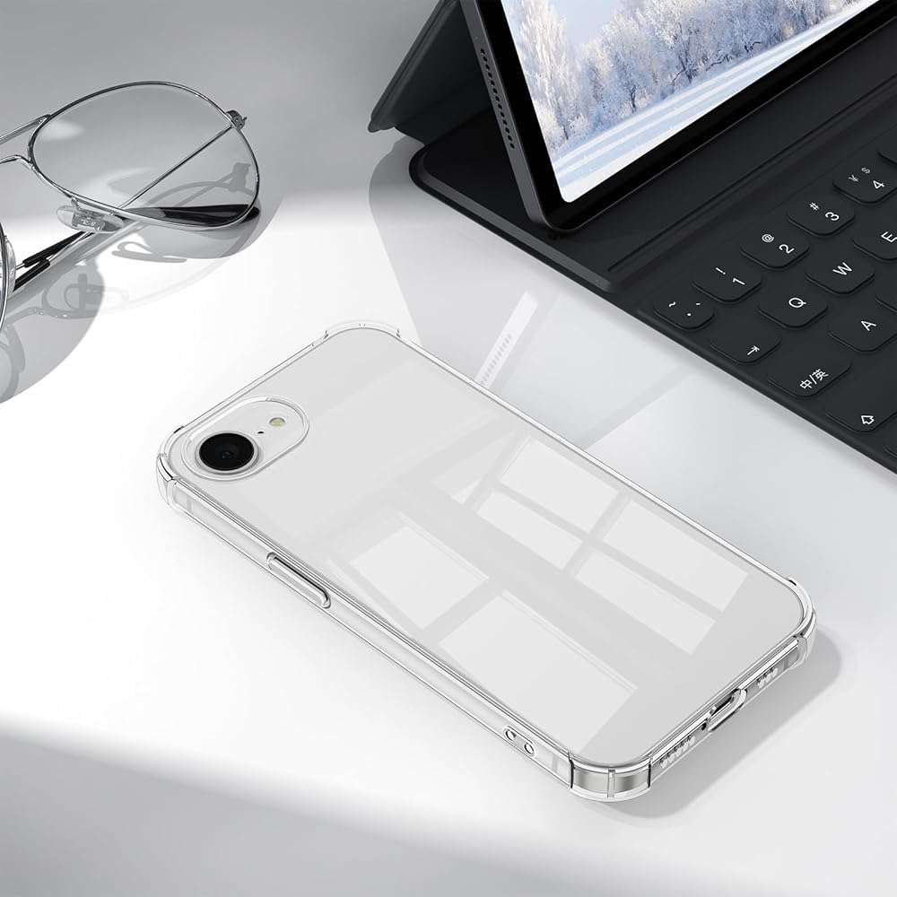 Vanjua for iPhone 16e / iPhone 17e Case, Soft Slim Clear Phone Cases Shockproof Protective Cover with Screen Protector Compatible with iPhone 16e / iPhone 17e 6.1" - Image 8