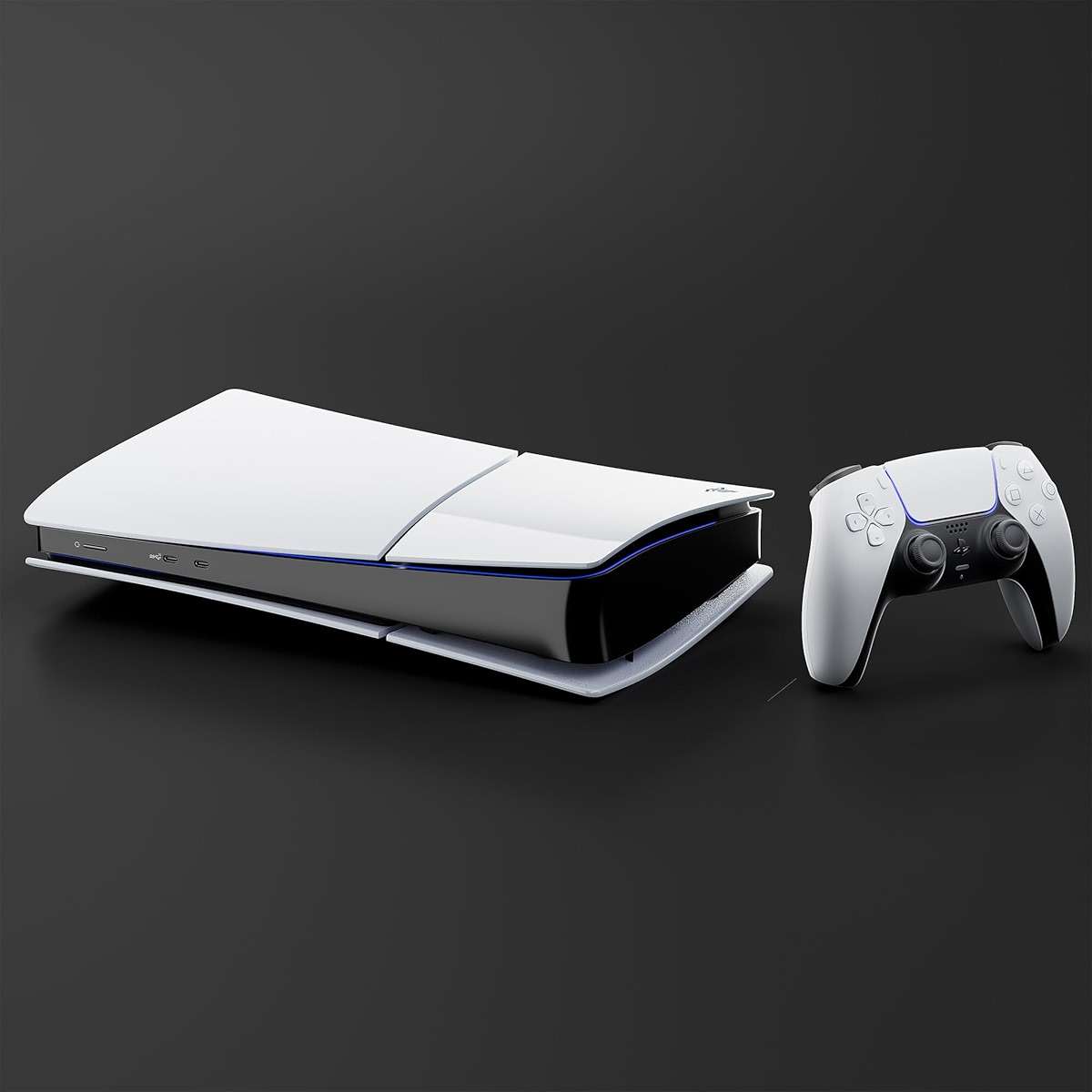 PlayStation 5 Slim Digital Edition Console, Controller and Mytrix Controller Charger - White, Slim PS5 825GB PCIe SSD Gaming Console - Image 2