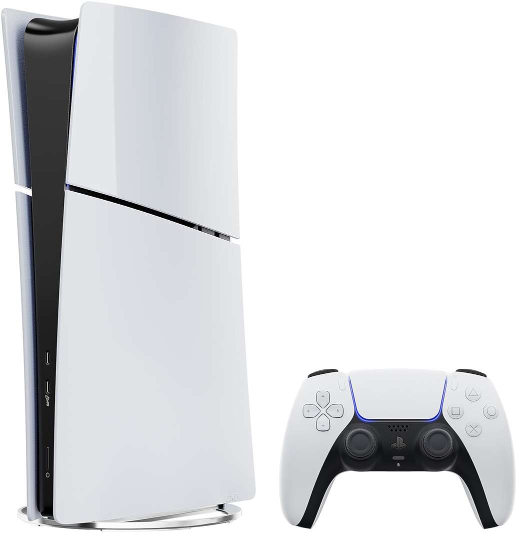 PlayStation 5 Slim Digital Edition Console, Controller and Mytrix Controller Charger - White, Slim PS5 825GB PCIe SSD Gaming Console - Image 3