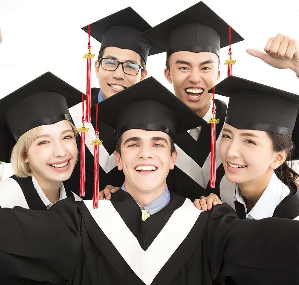 2026 Tassel Graduation, 2 Pcs Graduation Tassel 2026, 2026 Tassels, Graduate Cap Tassels with 2026 Gold Charm for Graduations Cap Graduate Hat Decorations Ceremonies Accessories, Red and White - Image 7