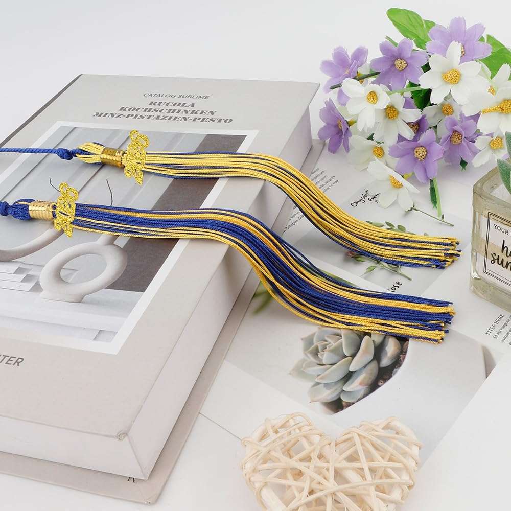 2026 Tassel Graduation, 2 Pcs Graduation Tassel 2026, 2026 Tassels, Graduate Cap Tassels with 2026 Gold Charm for Graduations Cap Graduate Hat Decorations Ceremonies Accessories, Blue and Gold - Image 2