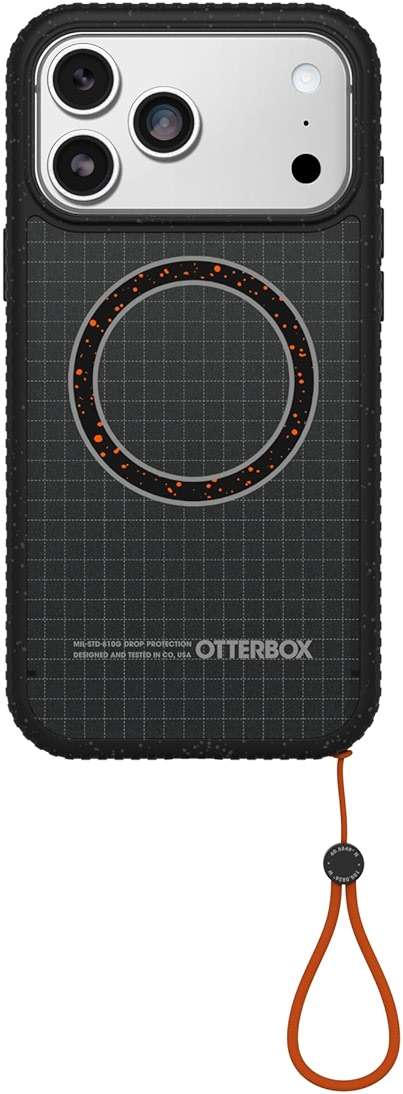 OtterBox Sole Series Phone Case for iPhone 17 Pro Max - Midnight Circuit - Grippy iPhone Case, Protective Phone Case with Strap, Magsafe Black - Image 1