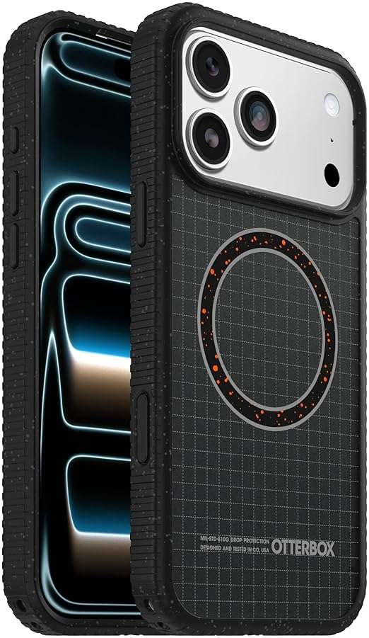 OtterBox Sole Series Phone Case for iPhone 17 Pro Max - Midnight Circuit - Grippy iPhone Case, Protective Phone Case with Strap, Magsafe Black - Image 2