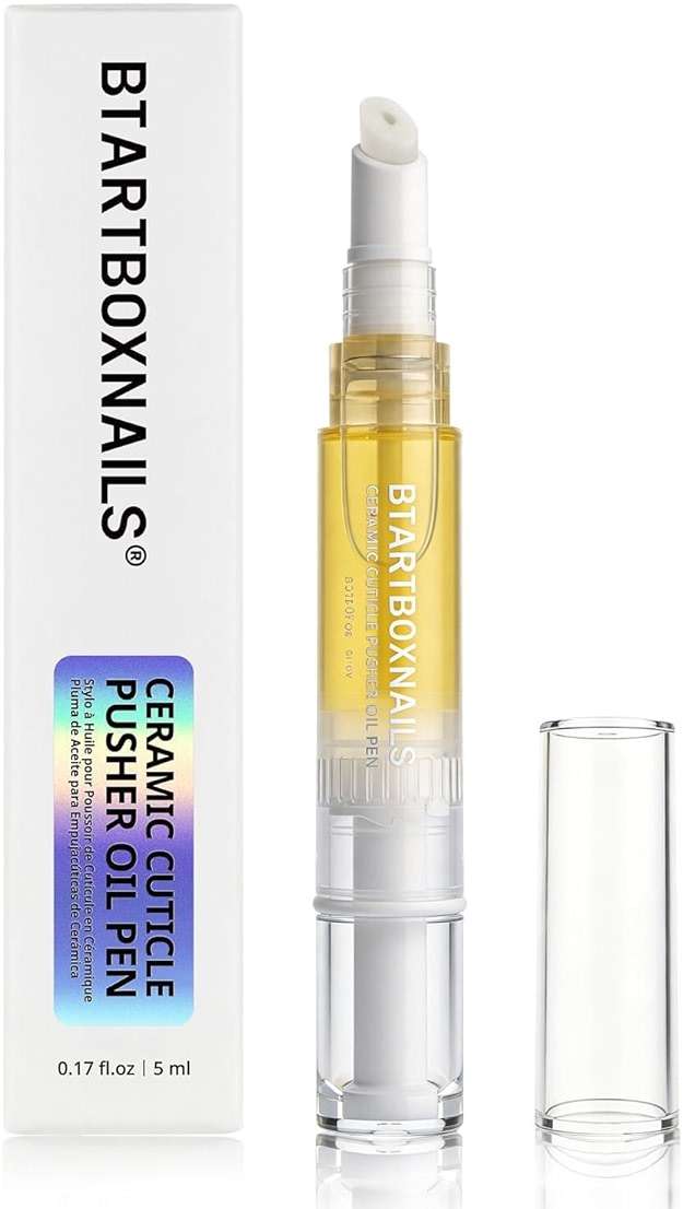 BTARTBOXNAILS 4-in-1 Ceramic Cuticle Pusher Oil Pen - Cuticle Care Pen to Soften, Push, Remove and Nourish in One Pen for Hangnails, Dry and Neglected Cuticles - Image 1