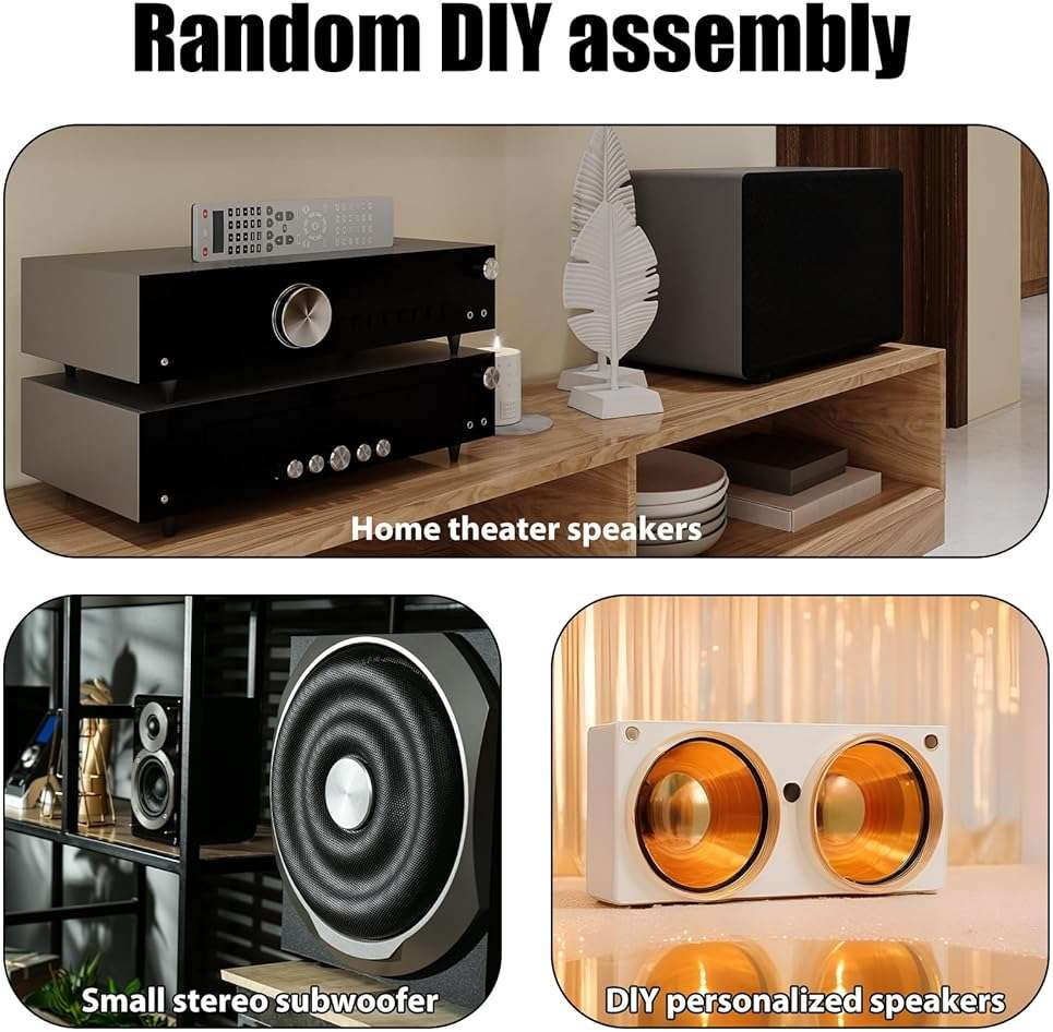 2 Pcs 3.1 Inch Square 2-Way Speaker Box Terminal Cup Double Binding Round Gold Plate Push Spring Loaded Jacks Speaker Terminal Binding Post Cup Connector with Sponge Cushion and Mounting Screws - Image 5