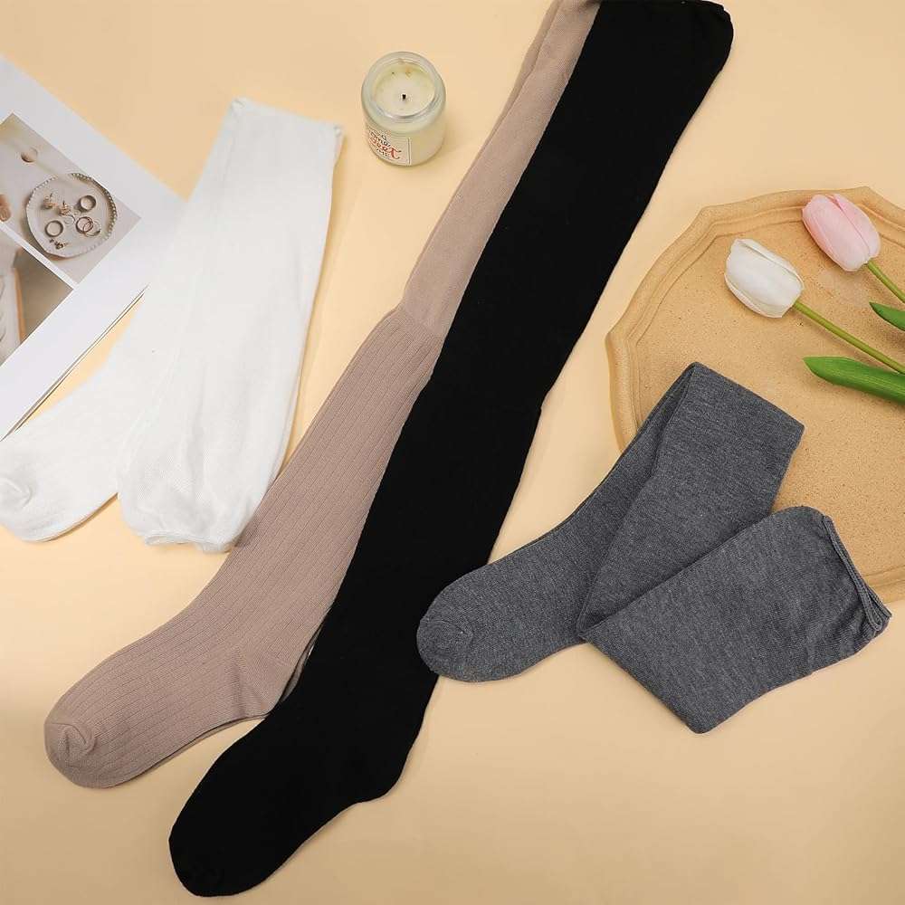 scenicamp 4 Pairs Women Thigh High Boots Socks Long Over The Knee Socks Gifts Long Fashion Stretchy Knee High Sock for Boots - Image 7