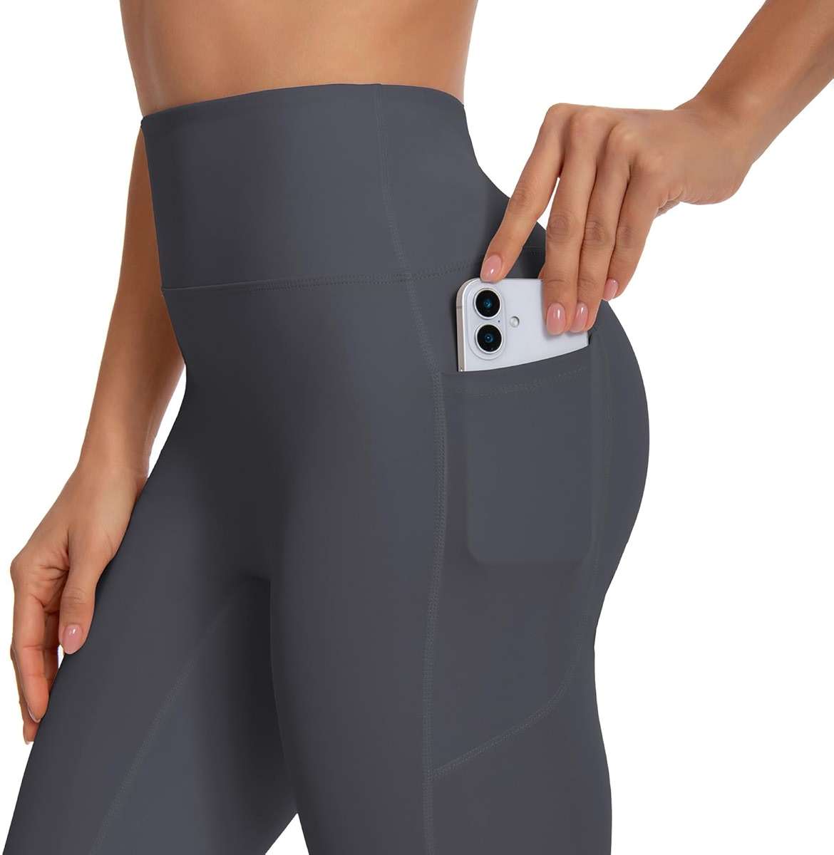 BELYQLY Women's High Waist Yoga Pants, with Side Pockets Flared Leggings, Workout Bell Bottoms - Image 3