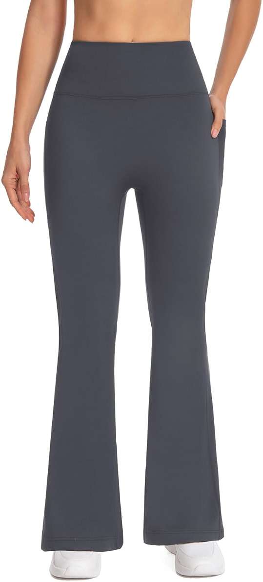 BELYQLY Women's High Waist Yoga Pants, with Side Pockets Flared Leggings, Workout Bell Bottoms - Image 6