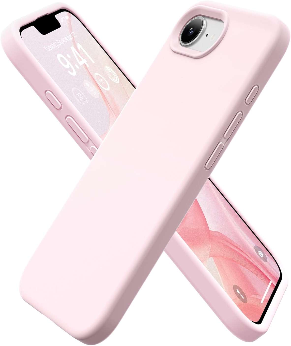 GolbinBox Magnetic for iPhone 17e Case & iPhone 16e Case, Compatible with MagSafe, [Soft Anti-Scratch Microfiber Lining], Slim Liquid Silicone Shockproof Protective Phone Case 6.1 inch, Chalk Pink - Image 1