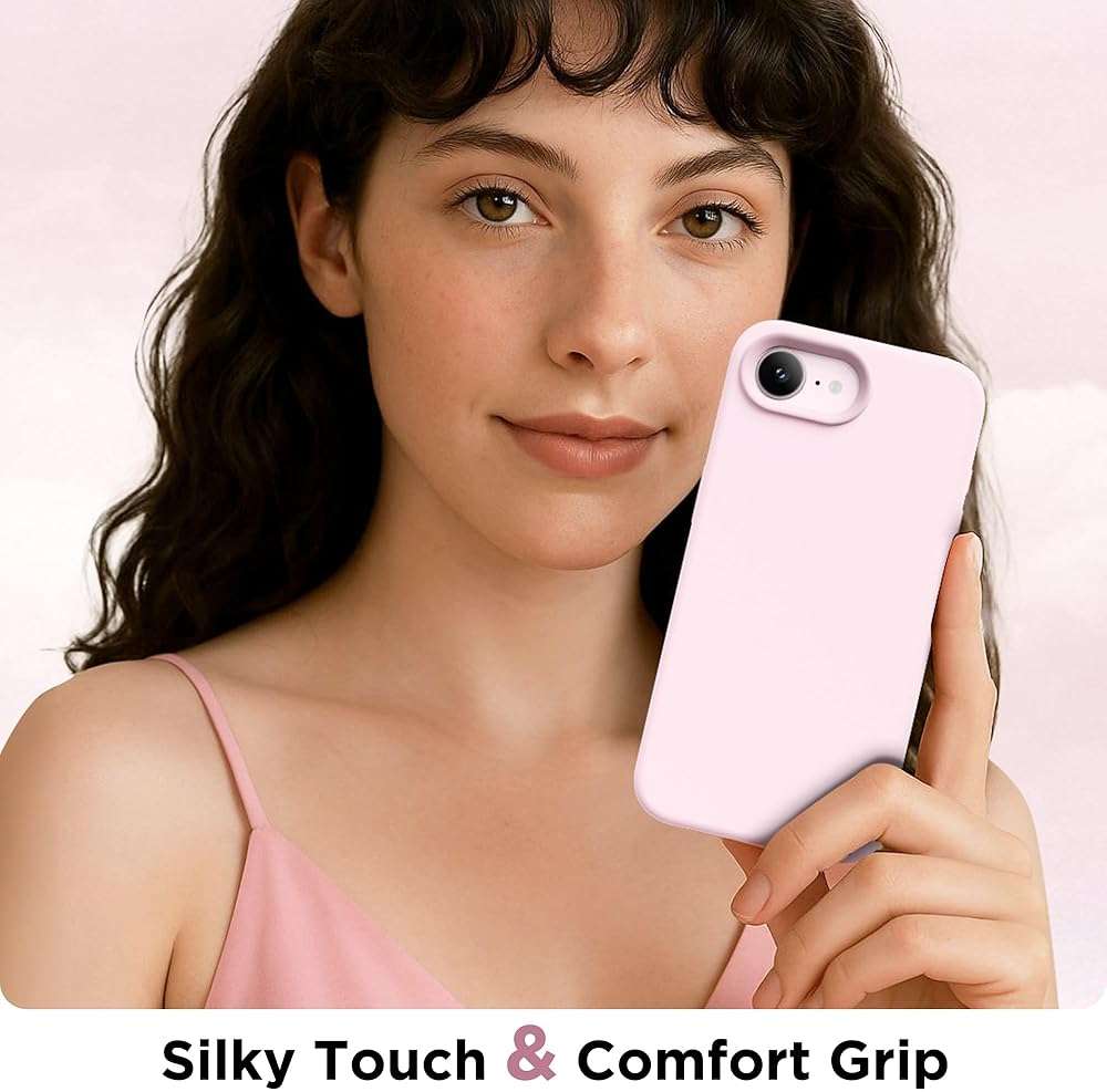 GolbinBox Magnetic for iPhone 17e Case & iPhone 16e Case, Compatible with MagSafe, [Soft Anti-Scratch Microfiber Lining], Slim Liquid Silicone Shockproof Protective Phone Case 6.1 inch, Chalk Pink - Image 8