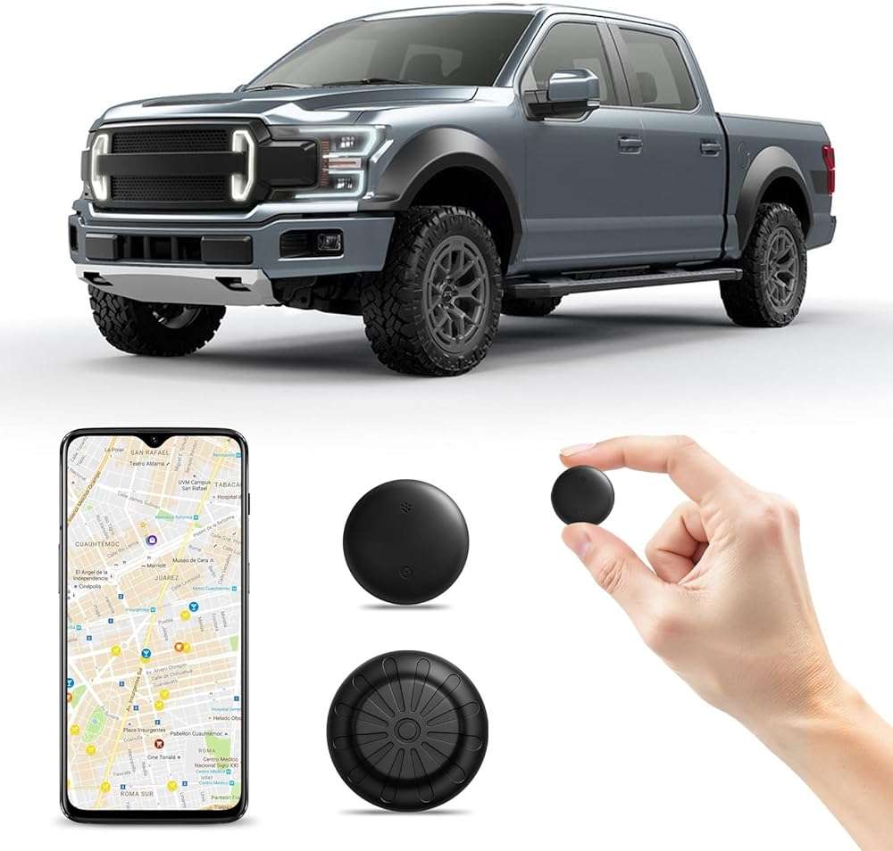 Mini GPS Tracker for Vehicles (Universally for Android & iOS), Hidden Car Location Tracker w/Magnetic Case, Item Finder for Google Find Hub & iOS Find My No Monthly Fees, Black - Image 1
