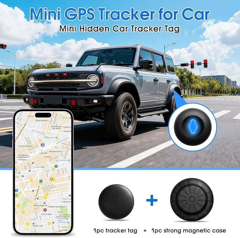 Mini GPS Tracker for Vehicles (Universally for Android & iOS), Hidden Car Location Tracker w/Magnetic Case, Item Finder for Google Find Hub & iOS Find My No Monthly Fees, Black - Image 2