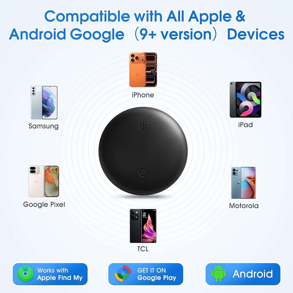 Mini GPS Tracker for Vehicles (Universally for Android & iOS), Hidden Car Location Tracker w/Magnetic Case, Item Finder for Google Find Hub & iOS Find My No Monthly Fees, Black - Image 5