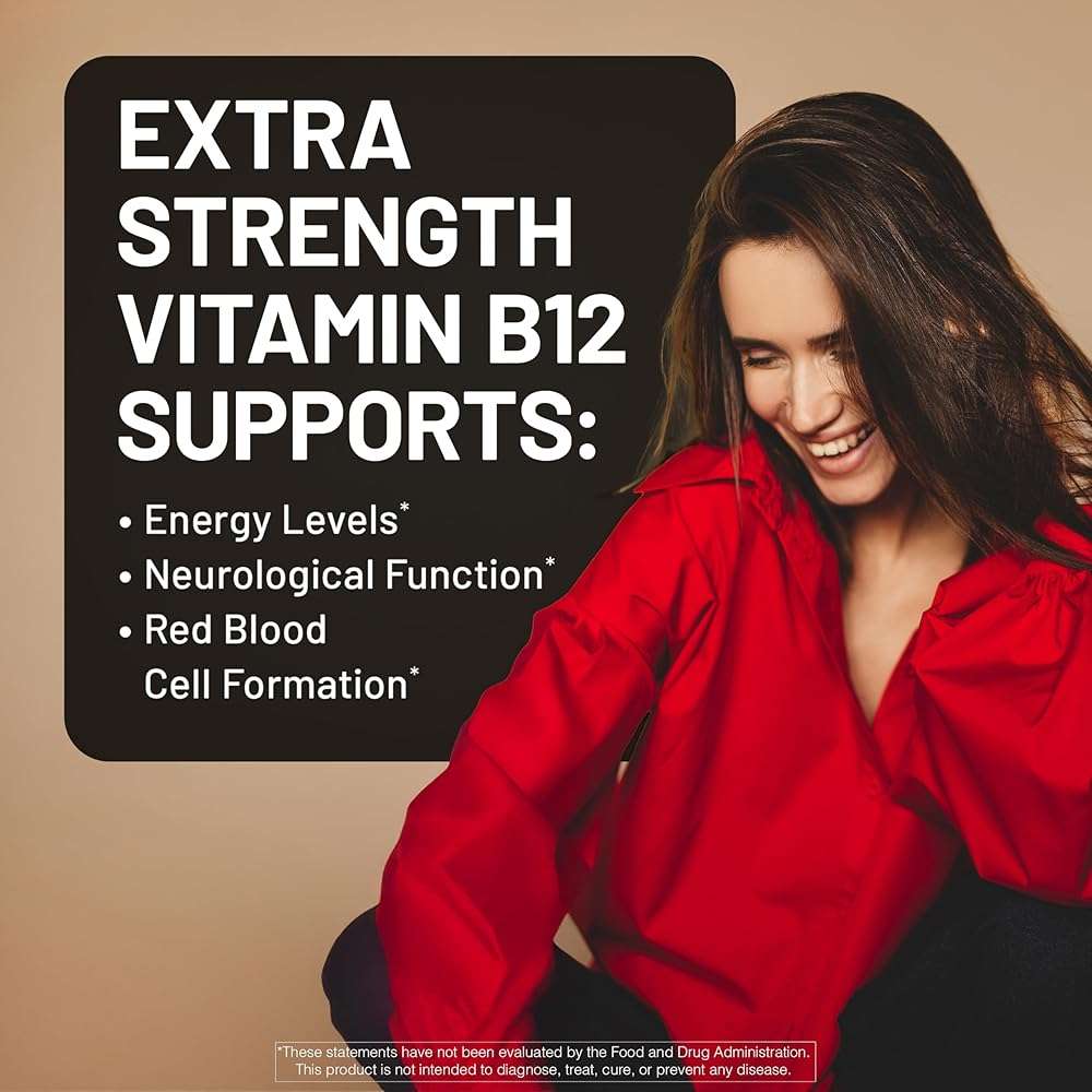NatureWise Vitamin B12 Extra Strength 2500mcg - B12 Supplement for Energy + Mental Clarity & Nervous System Support - Easy-to-Swallow, Vegan & Non-GMO - USA Manufactured - 60 Tablets[60-Day Supply] - Image 2