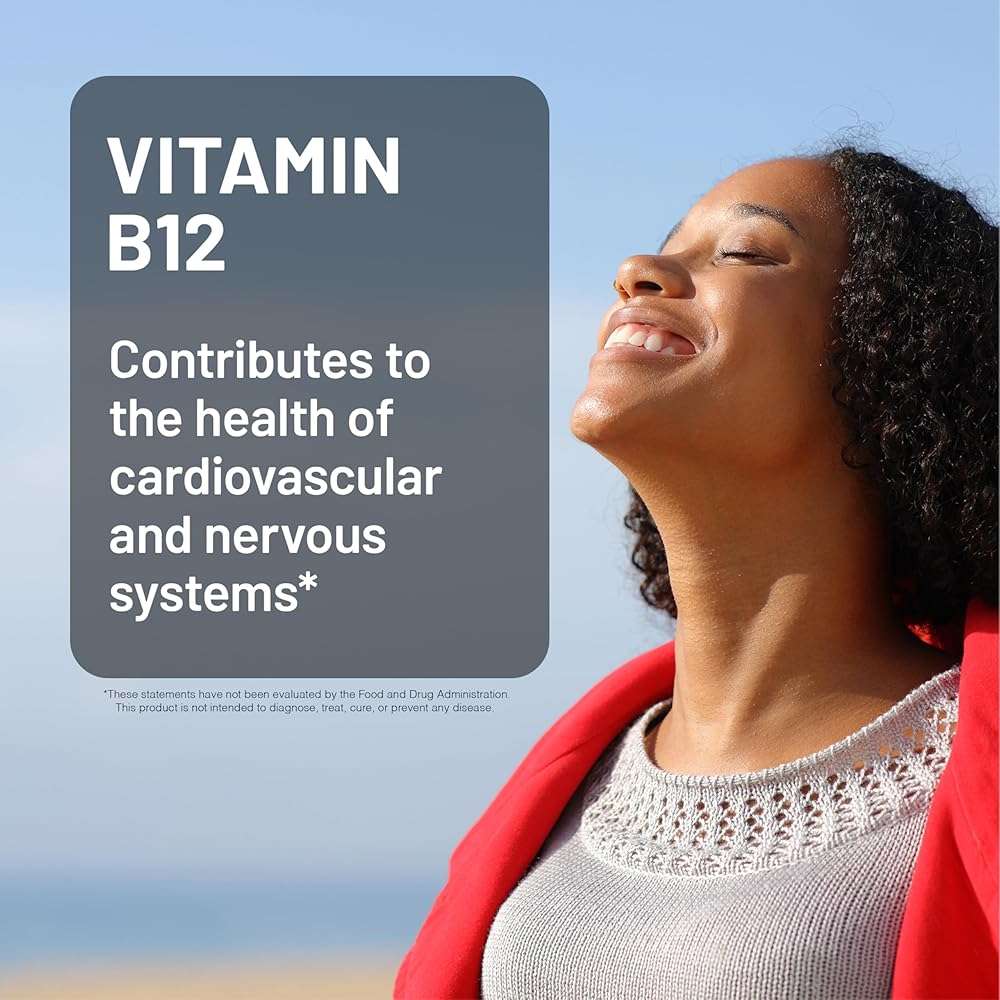NatureWise Vitamin B12 Extra Strength 2500mcg - B12 Supplement for Energy + Mental Clarity & Nervous System Support - Easy-to-Swallow, Vegan & Non-GMO - USA Manufactured - 60 Tablets[60-Day Supply] - Image 8