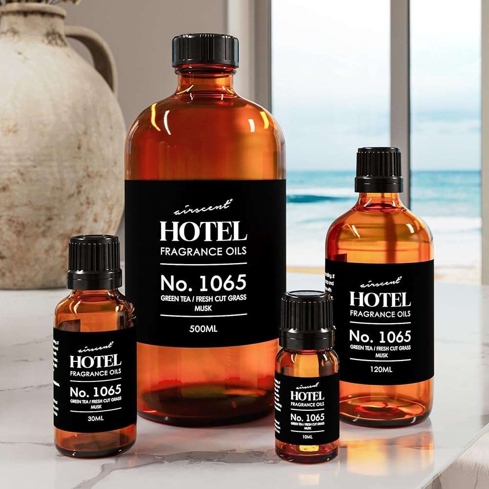 AirScent Hotel Diffuser Oil No. 1065 - Green Tea & Fresh Cut Grass - Premium Fragrance Oil for Ultrasonic and Waterless Diffusers and Crafting - 10 mL, 0.34 fl oz Glass Dropper Bottle - Image 3