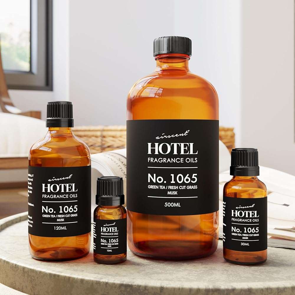AirScent Hotel Diffuser Oil No. 1065 - Green Tea & Fresh Cut Grass - Premium Fragrance Oil for Ultrasonic and Waterless Diffusers and Crafting - 10 mL, 0.34 fl oz Glass Dropper Bottle - Image 7