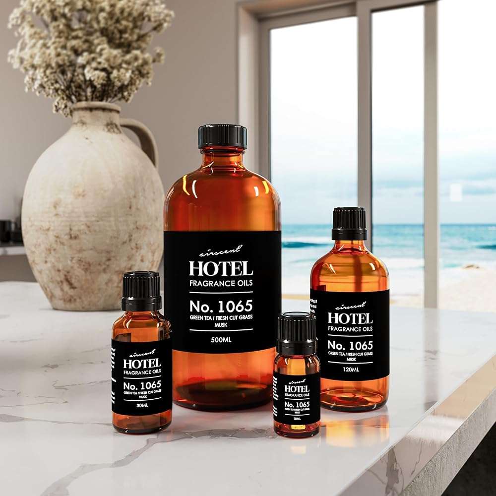 AirScent Hotel Diffuser Oil No. 1065 - Green Tea & Fresh Cut Grass - Premium Fragrance Oil for Ultrasonic and Waterless Diffusers and Crafting - 10 mL, 0.34 fl oz Glass Dropper Bottle - Image 8